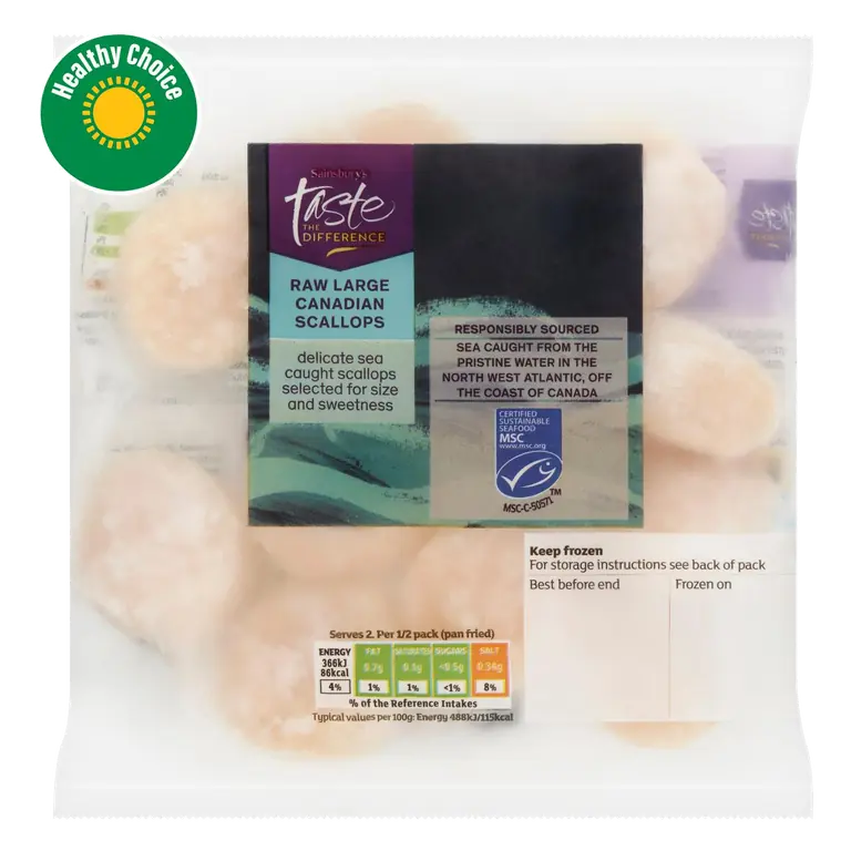 Large Canadian Scallops, Taste the Difference MSC 200g