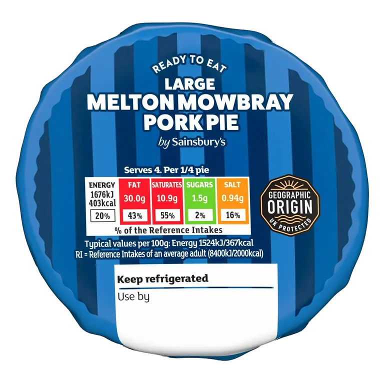 Large Melton Mowbray Pork Pie 454g