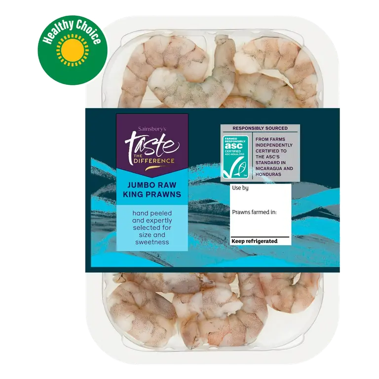 Large Raw Peeled King Prawns ASC, Taste the Difference 165g