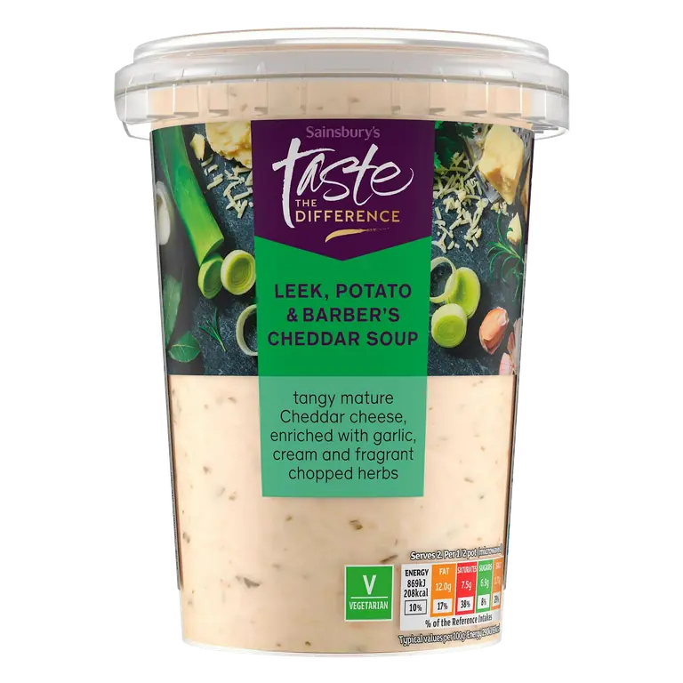 Leek, Potato & Barber's Cheddar Soup, Taste the Difference 600g