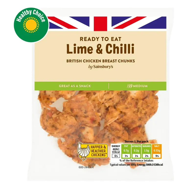 Lime & Chilli Chicken Breast Chunks 80g