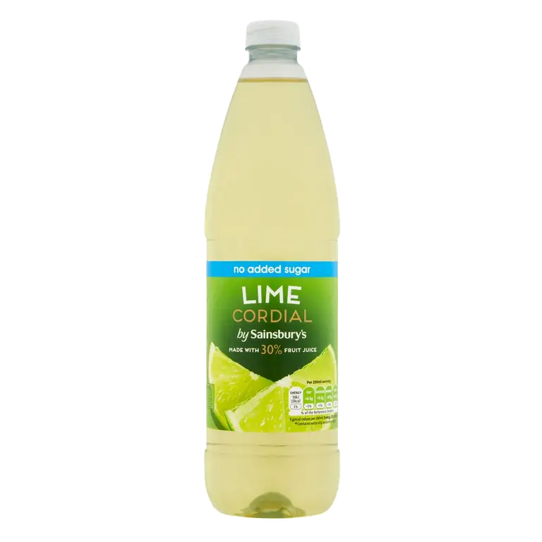 Lime Cordial No Added Sugar 1L