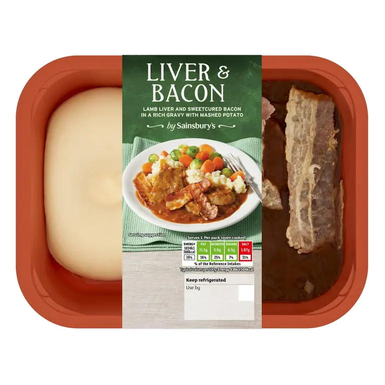 Liver & Bacon With Mash 400g (Serves 1)