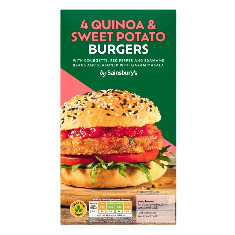 Love Your Veg! Quinoa, Sweet Potato & Lentil Burgers 350g