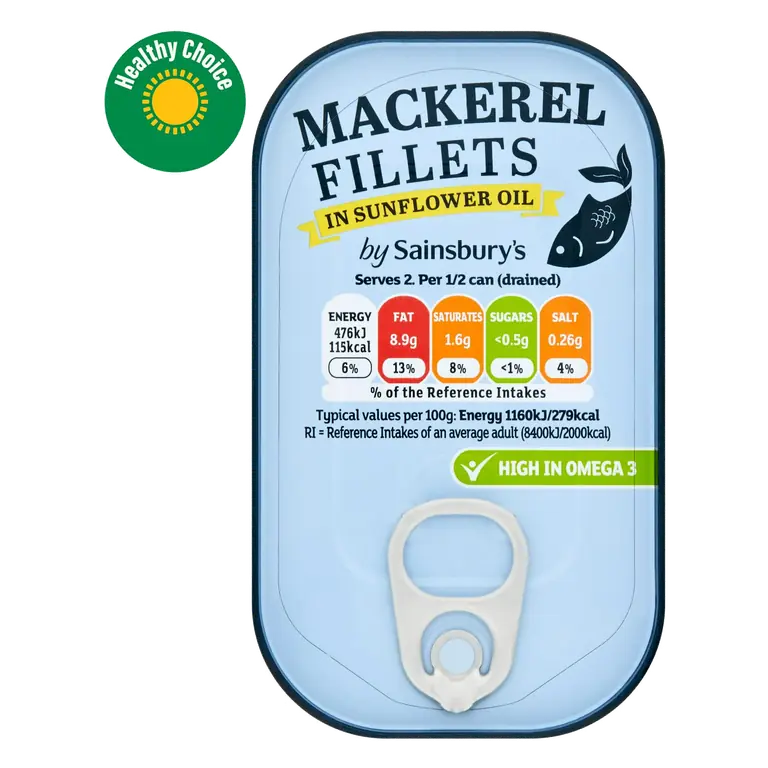 Mackerel Fillets in Sunflower Oil 125g (82g*)