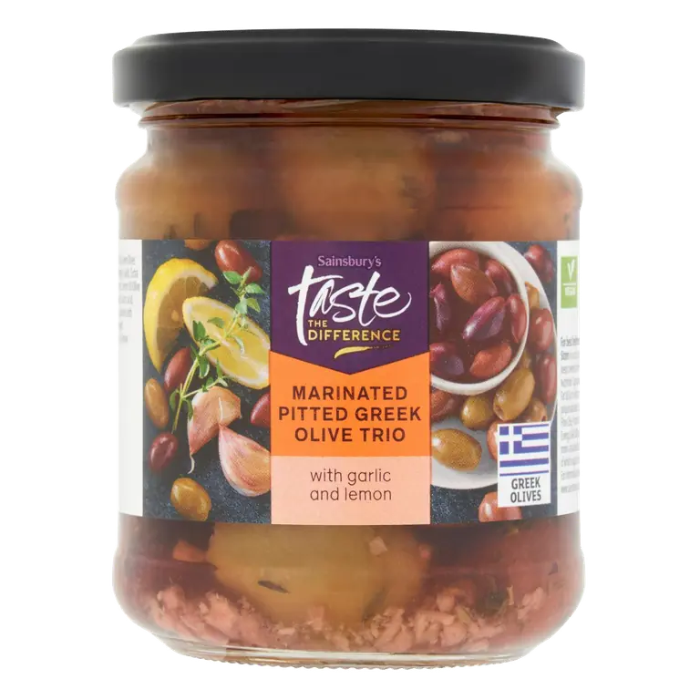 Marinated Pitted Greek Olive Trio, Taste the Difference 190g (102*)