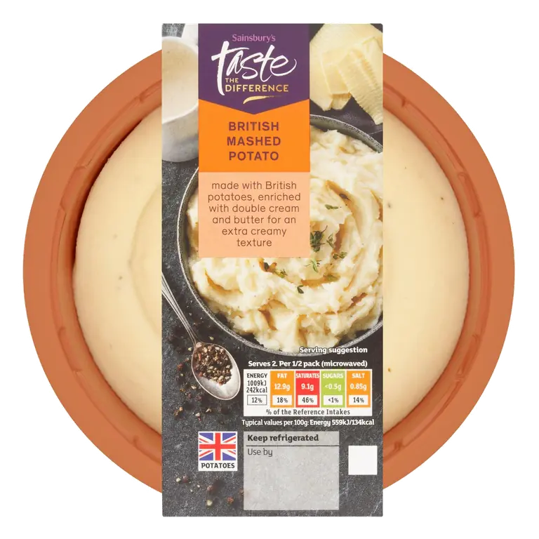 Mashed Potato Seasoned with Cracked Black Pepper, Taste the Difference 400g