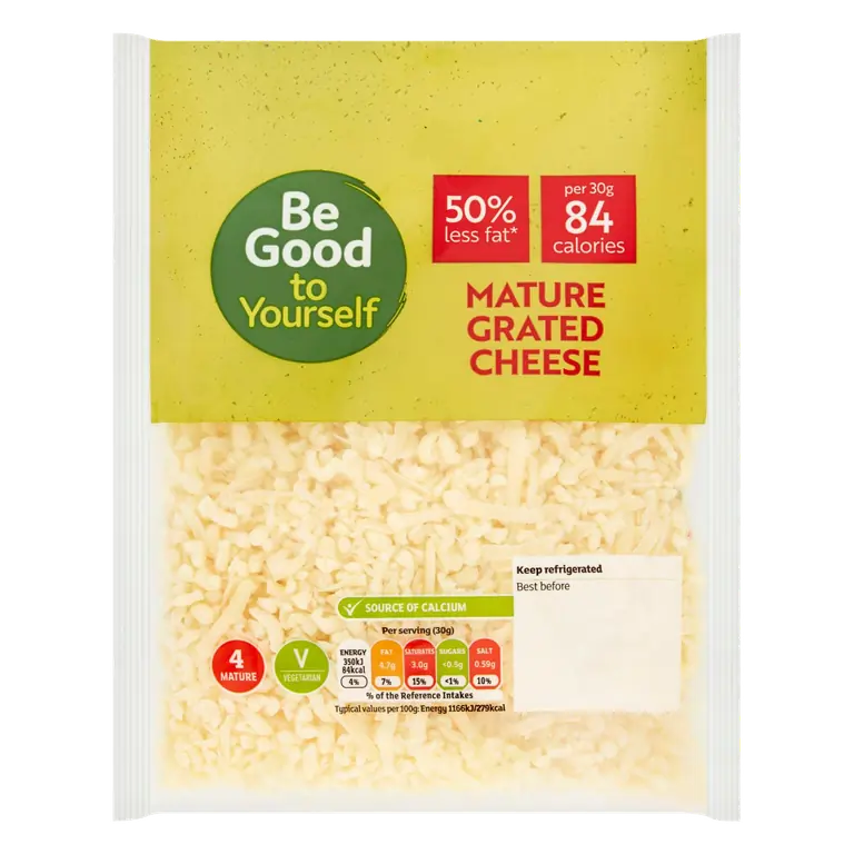 Mature Grated White Cheese, Be Good To Yourself 250g