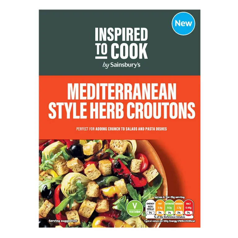 Mediterranean Style Herb Croutons, Inspired to Cook 150g