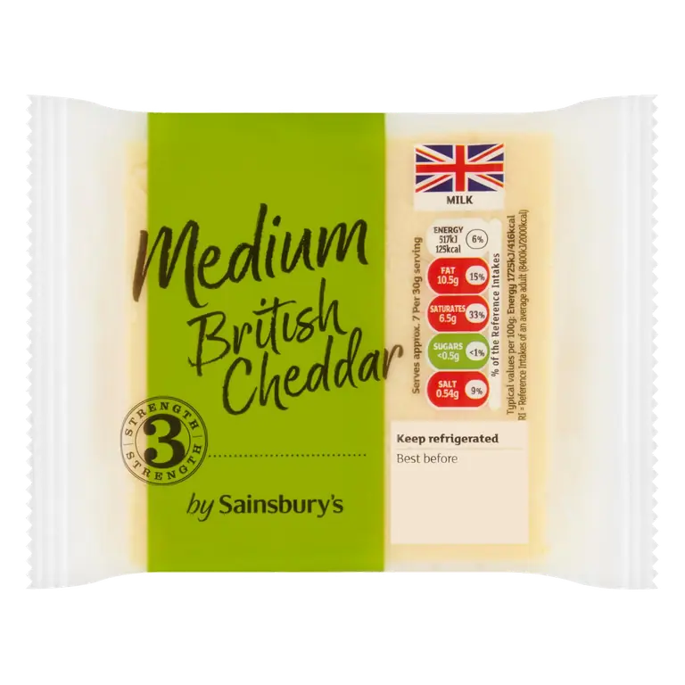 Medium British Cheddar 220g