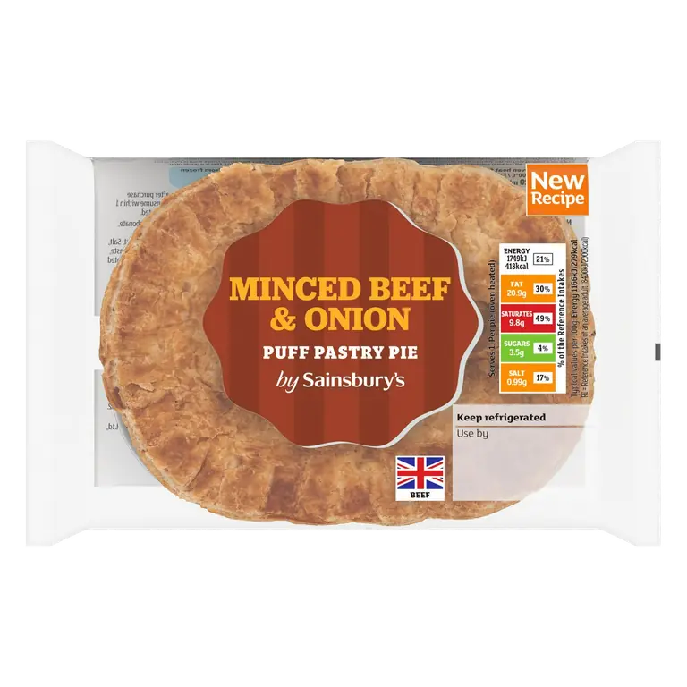 Minced Beef & Onion Puff Pastry Pie 150g