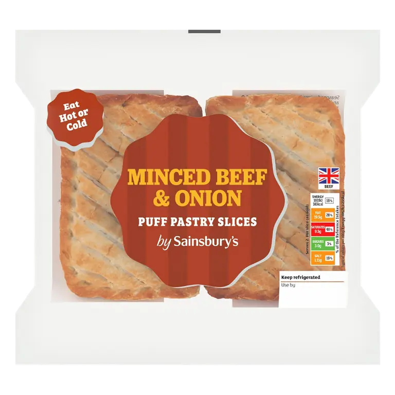 Minced Beef & Onion Puff Pastry Slices x2 300g