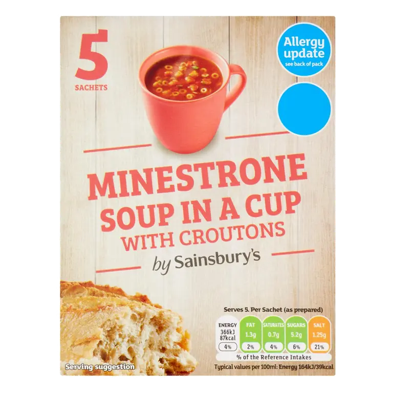 Minestrone Cup Soup with Croutons 115g