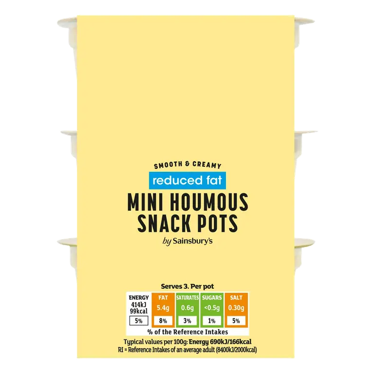 Mini Houmous Snack Pots, Be Good To Yourself 3x60g