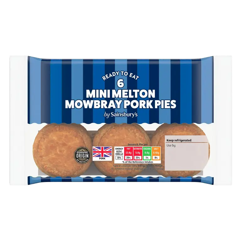 Mini Melton Mowbray Pork Pies x6 300g