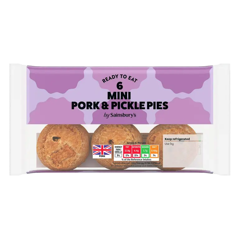 Mini Pork & Pickle Pies x6 300g