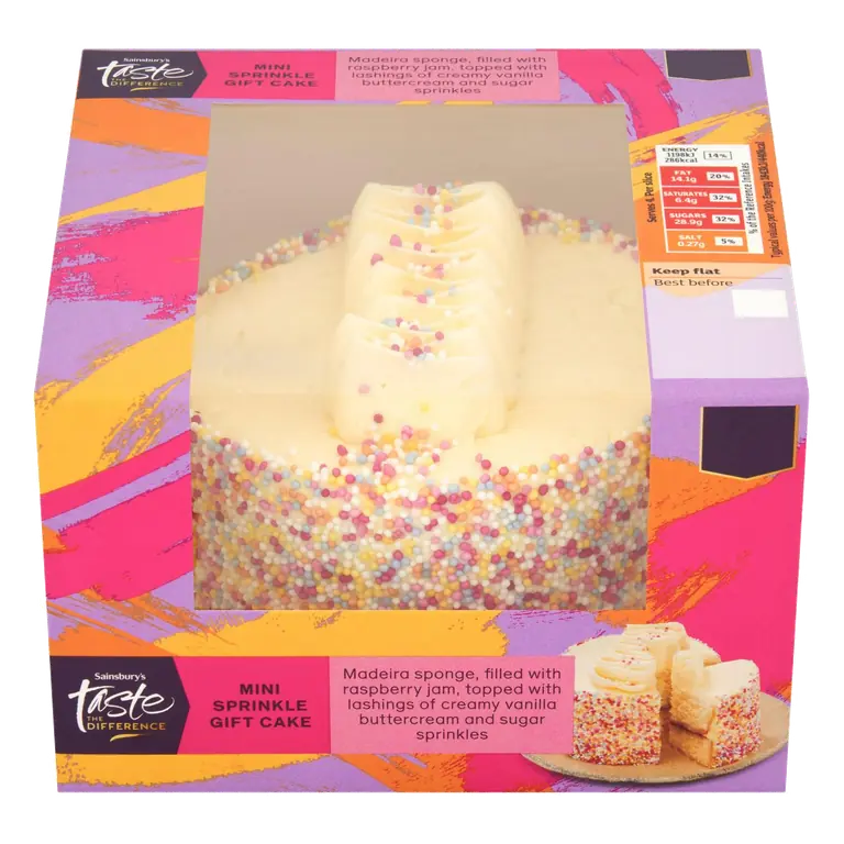 Mini Sprinkle Gift Cake, Taste the Difference 260g