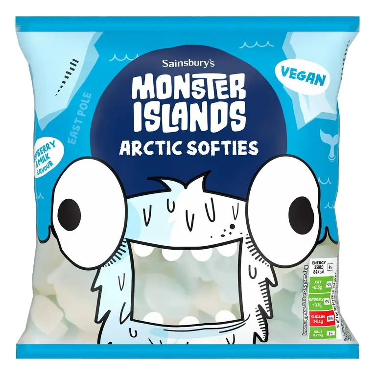 Monster Islands Raspberry & Milk Flavour Arctic Softies 150g