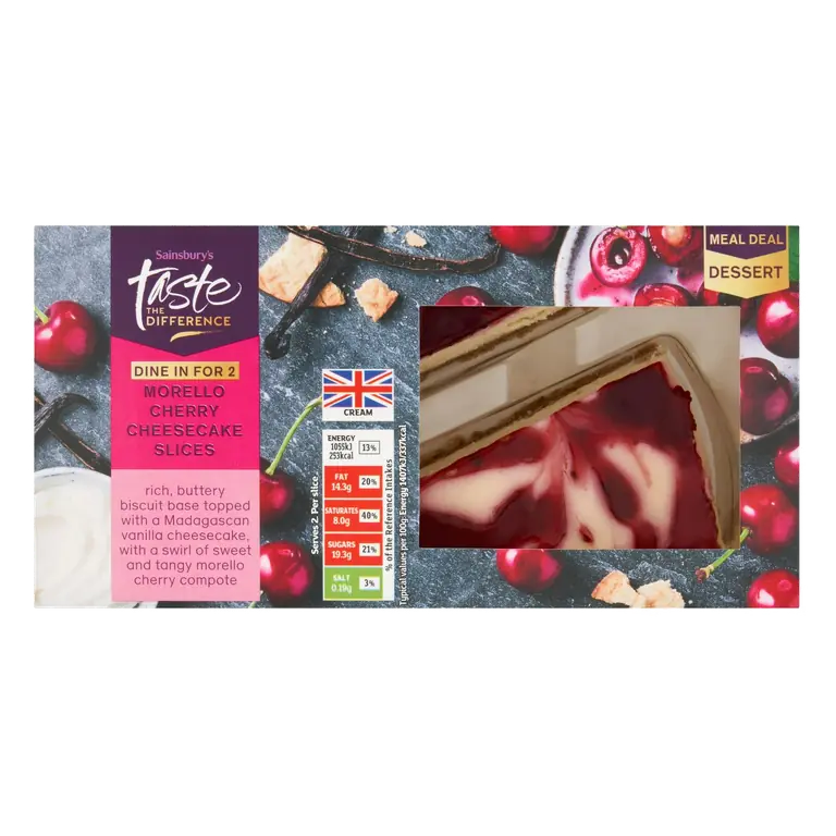 Morello Cherry Cheesecake Slices, Taste the Difference 150g