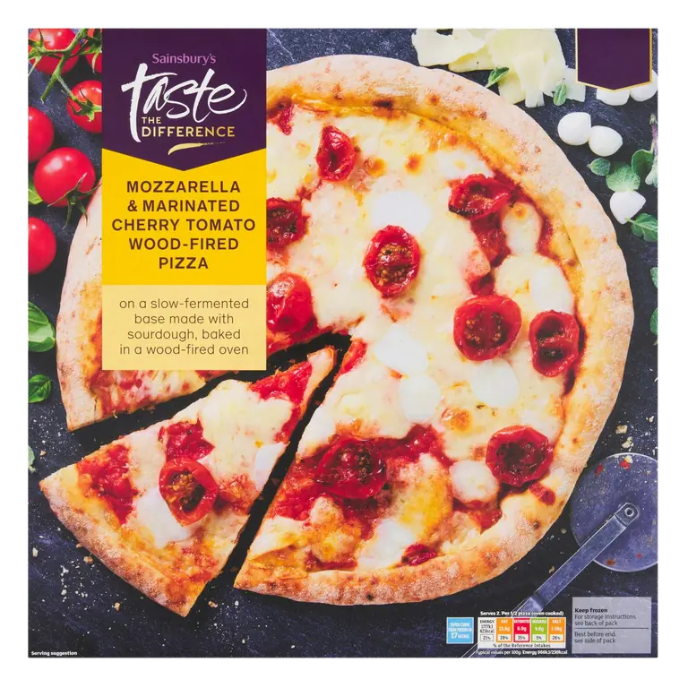 Mozzarella & Marinated Cherry Tomato Wood Fired Pizza, Taste the Difference 400g