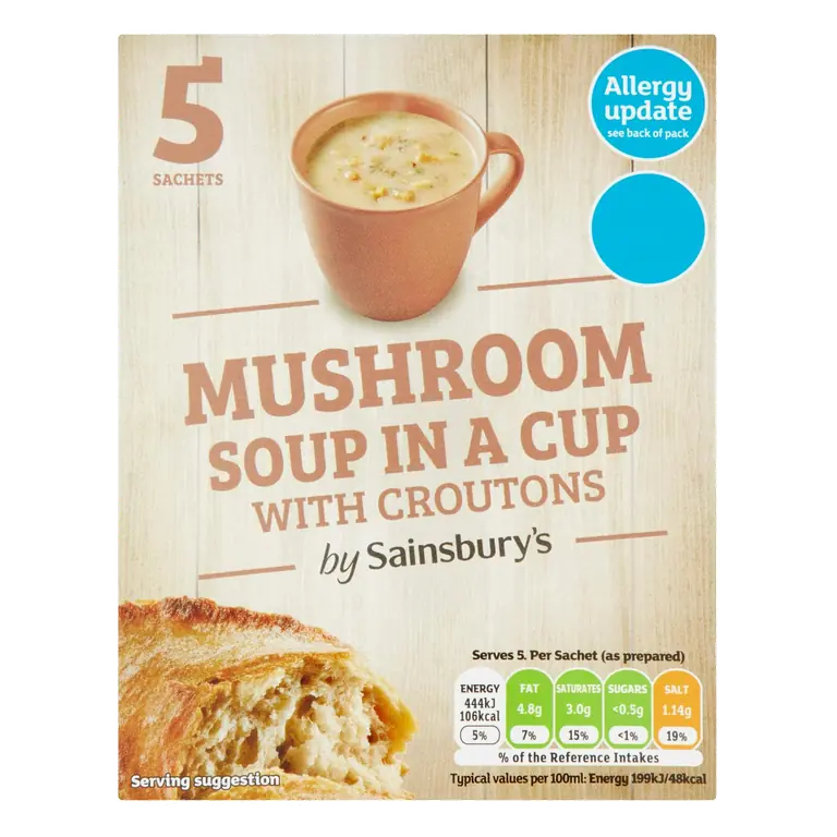 Mushroom Soup in a Cup with Croutons x5 23g