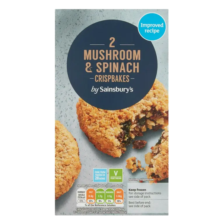 Mushroom & Spinach Crispbakes x2 240g