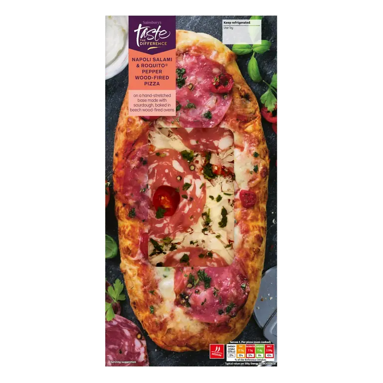 Napoli Salami & Roquito Pepper Wood Fired Pizza, Taste the Difference 213g
