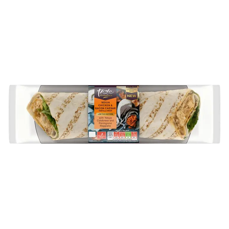 Nduja Chicken & Bacon Caesar Tortilla Wrap, Limited Edition, Taste the Difference