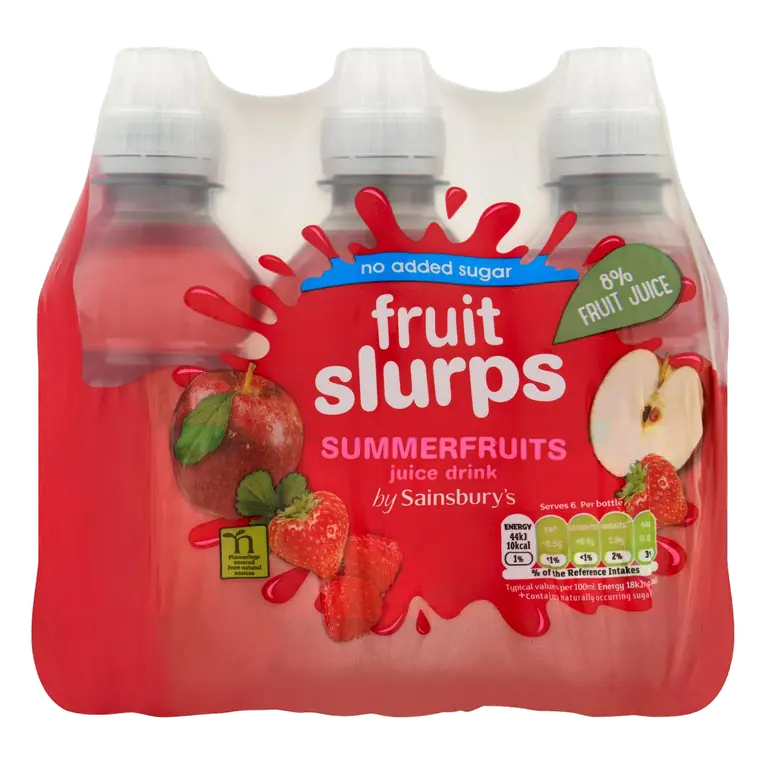 No Added Sugar Fruit Slurps Summer Fruits Juice Drink 6x250ml