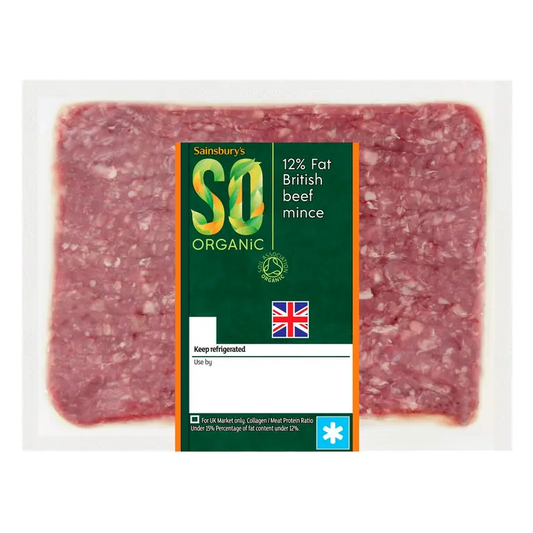 Organic British Beef Mince 12% Fat 500g
