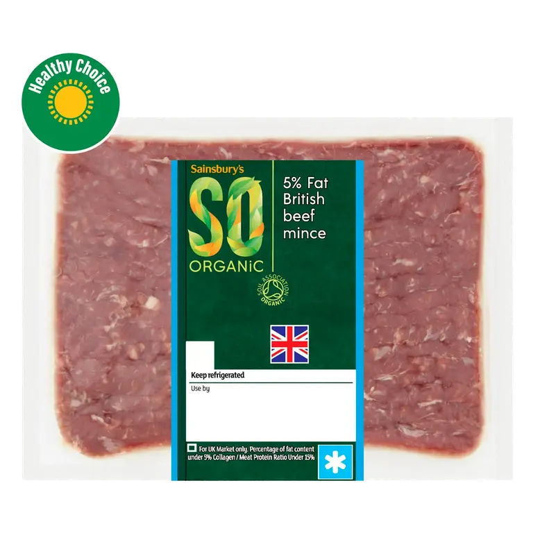 Organic British Beef Mince 5% Fat 500g
