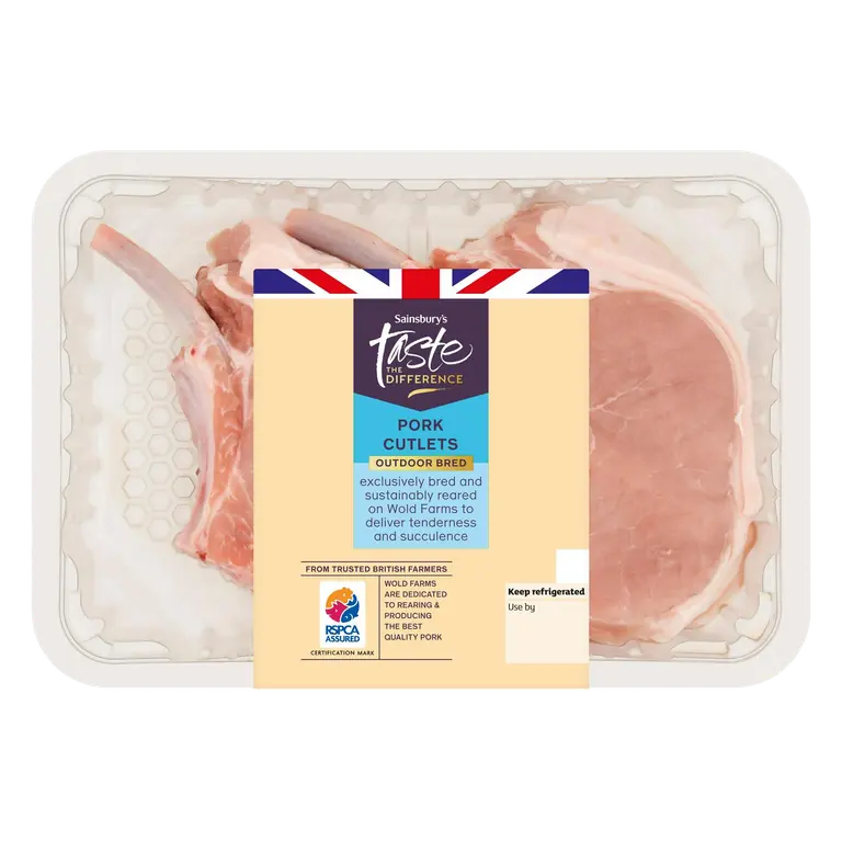 Outdoor Bred British Pork Cutlets, Taste the Difference x2 550g