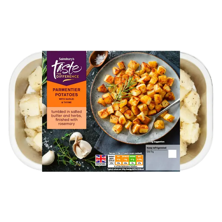 Parmentier Potatoes Roasted with Garlic & Thyme, Taste the Difference 400g