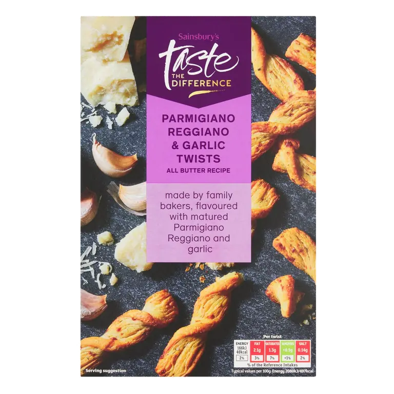 Parmesan & Garlic Twists, Taste the Difference 100g