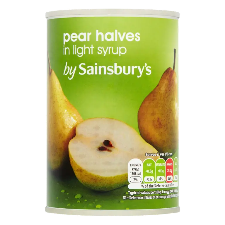 Pear Halves In Light Syrup 411g