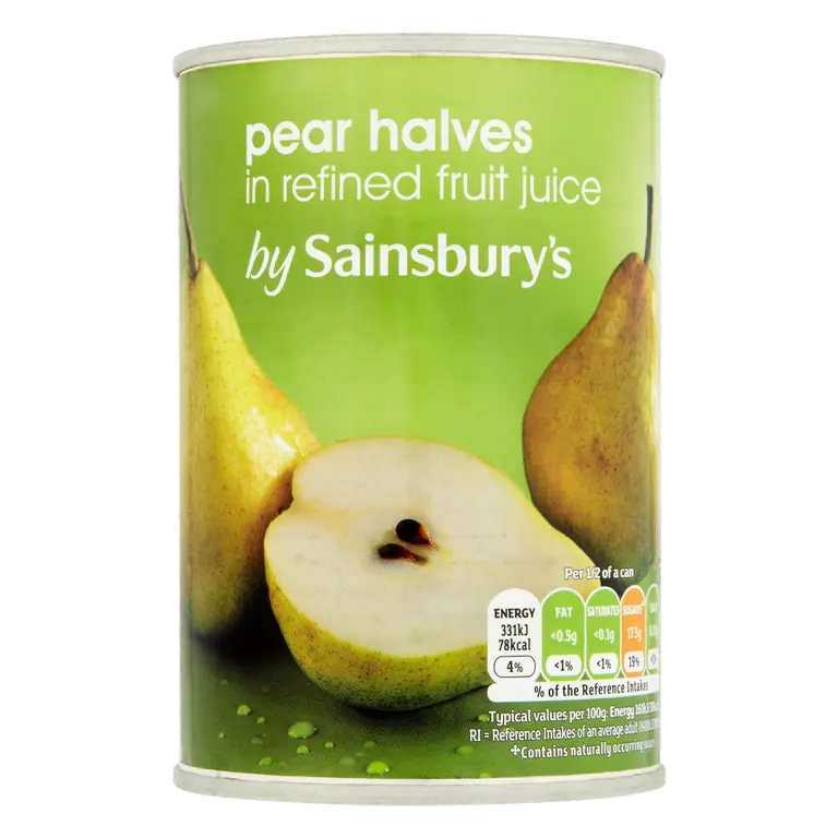 Pear Halves in Refined Fruit Juice 411g