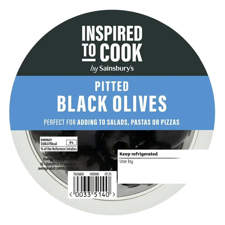 Pitted Black Olives 120g