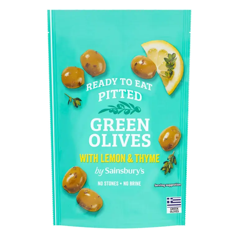Pitted Green Olives with Lemon & Thyme 70g