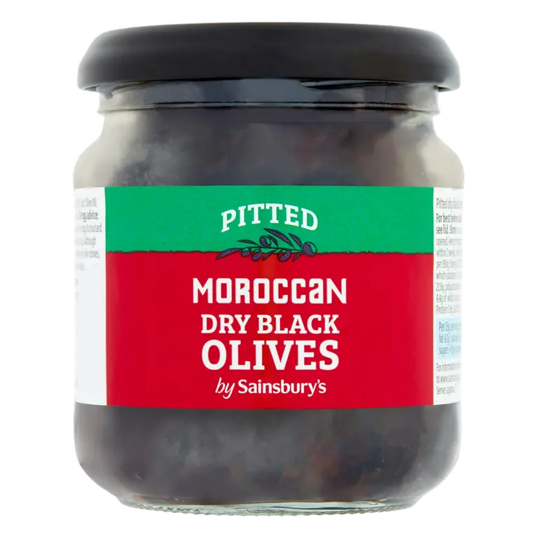 Pitted Moroccan Dry Black Olives 110g