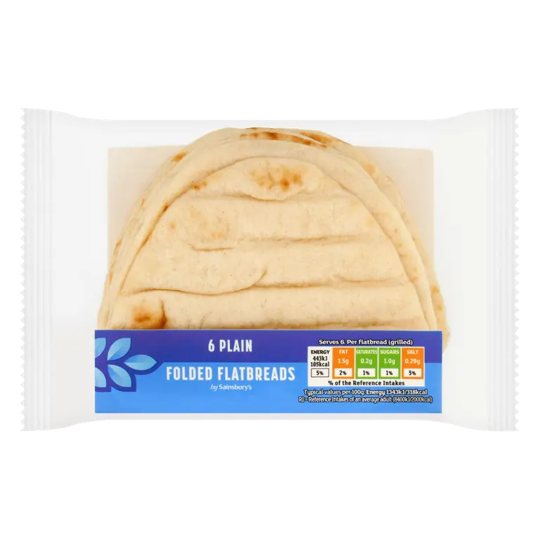 Plain Folded Flatbreads x6