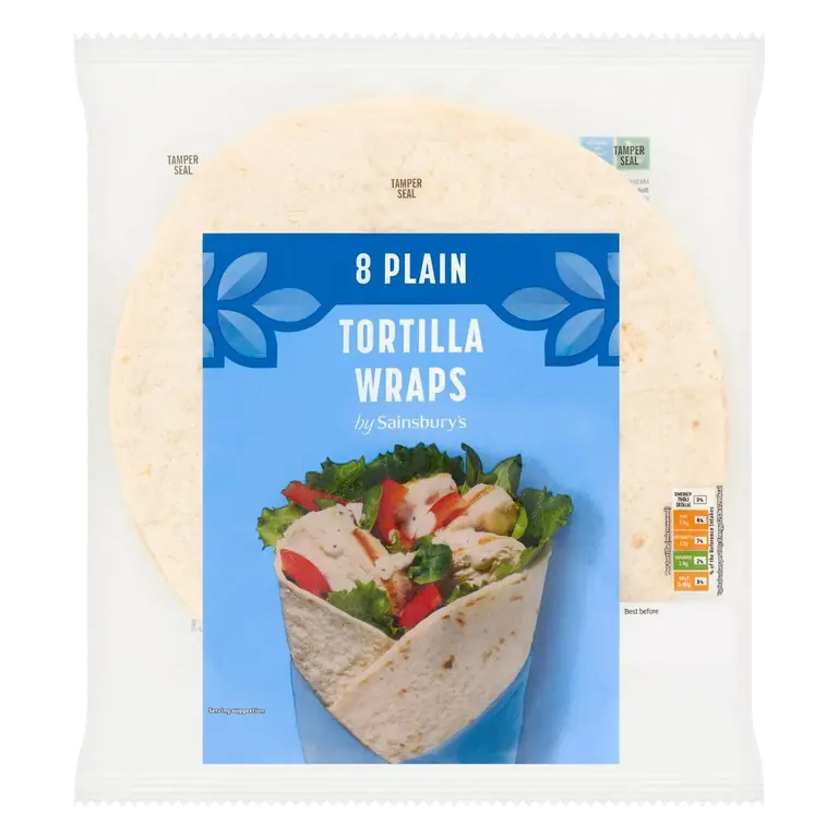 Plain Tortilla Wraps x8 496g