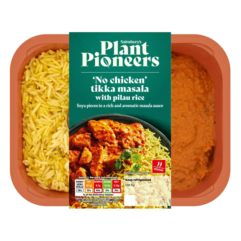 Plant Pioneers Vegan Tikka Masala & Pilau Rice Ready Meal for 1 400g