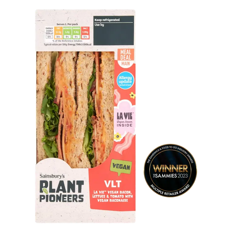 Plant Pioneers VLT La Vie Vegan Bacon, Lettuce & Tomato with Vegan Baconaise