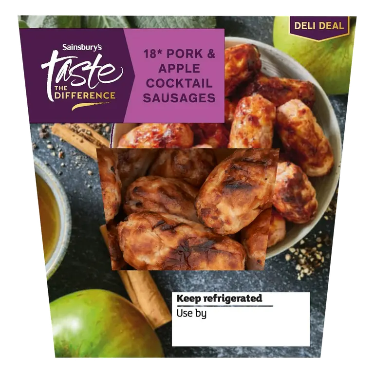 Pork & Apple Cocktail Sausages, Taste the Difference x18 198g