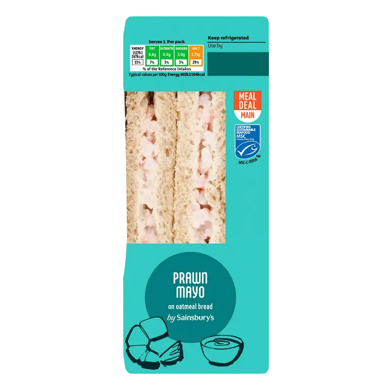 Prawn Mayo on Malted Bread Sandwich