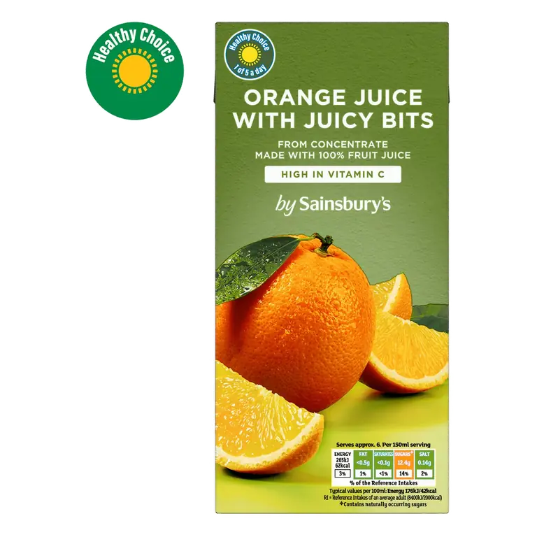 Pure Orange Juice With Bits 1L
