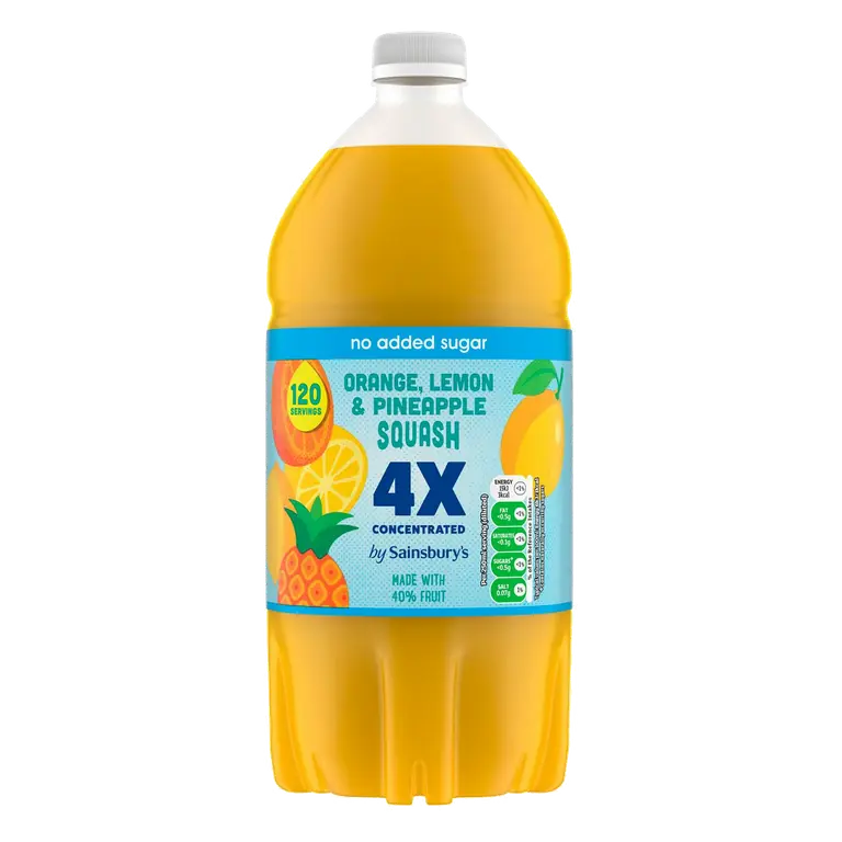 Quadruple Strength Orange, Lemon & Pineapple Squash 1.5L