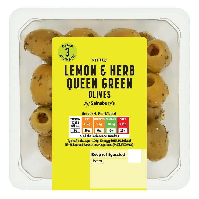 Queen Olives with Lemon & Herb 160g