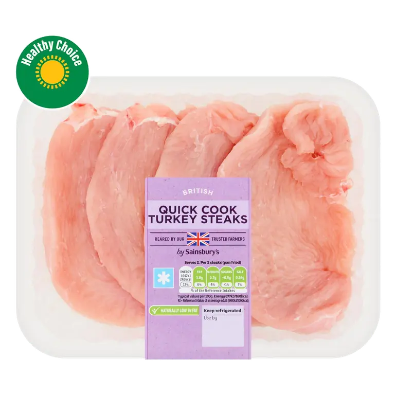 Quick Cook Fresh British Turkey Steaks x4 400g