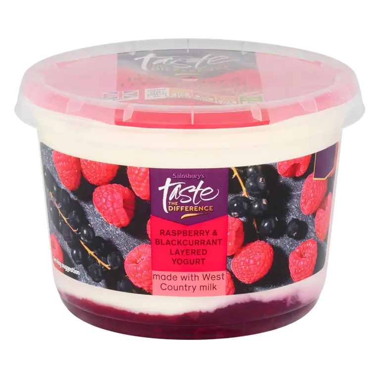 Raspberry & Blackcurrant Layered Yogurt, Taste the Difference